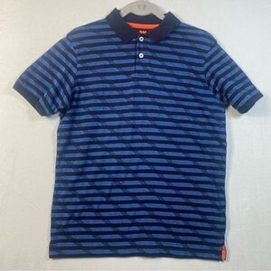 Spunk Blue Striped Short Sleeve Polo Size Large